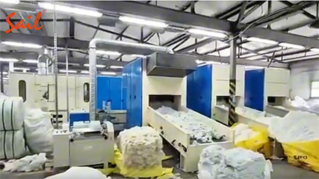 Thermal bonded wadding production line